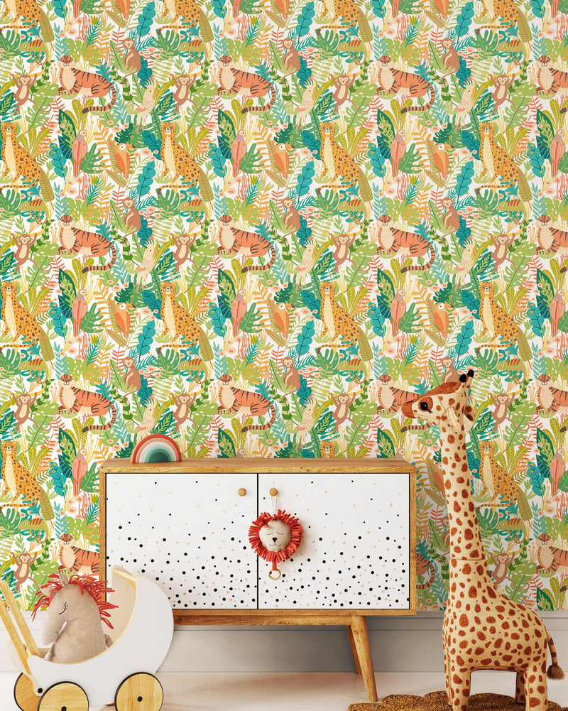 HWA1274W Animal Kingdom Apple Riot Wallpaper by Hoopla Walls