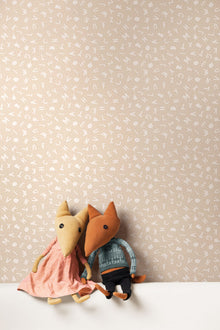 HWA1279W Alphabet Jumble Linen Wallpaper by Hoopla Walls