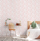 HWA1285W Strawberry Sprinkles Scarlet Wallpaper by Hoopla Walls