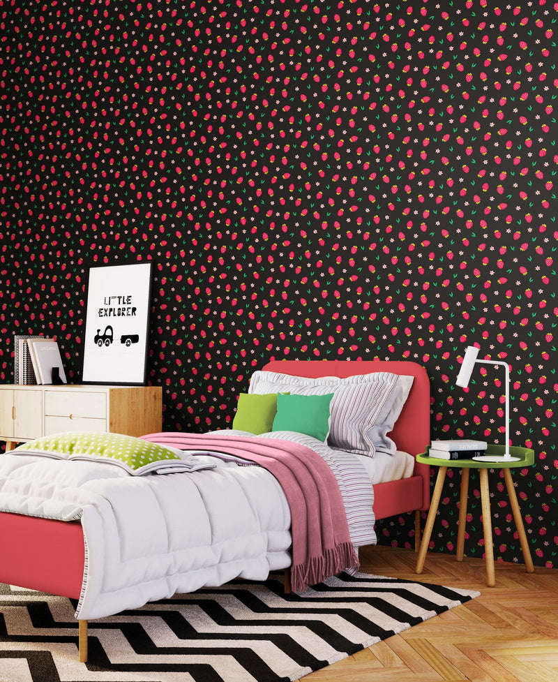 HWA1286W Strawberry Sprinkles Liquorice Wallpaper by Hoopla Walls