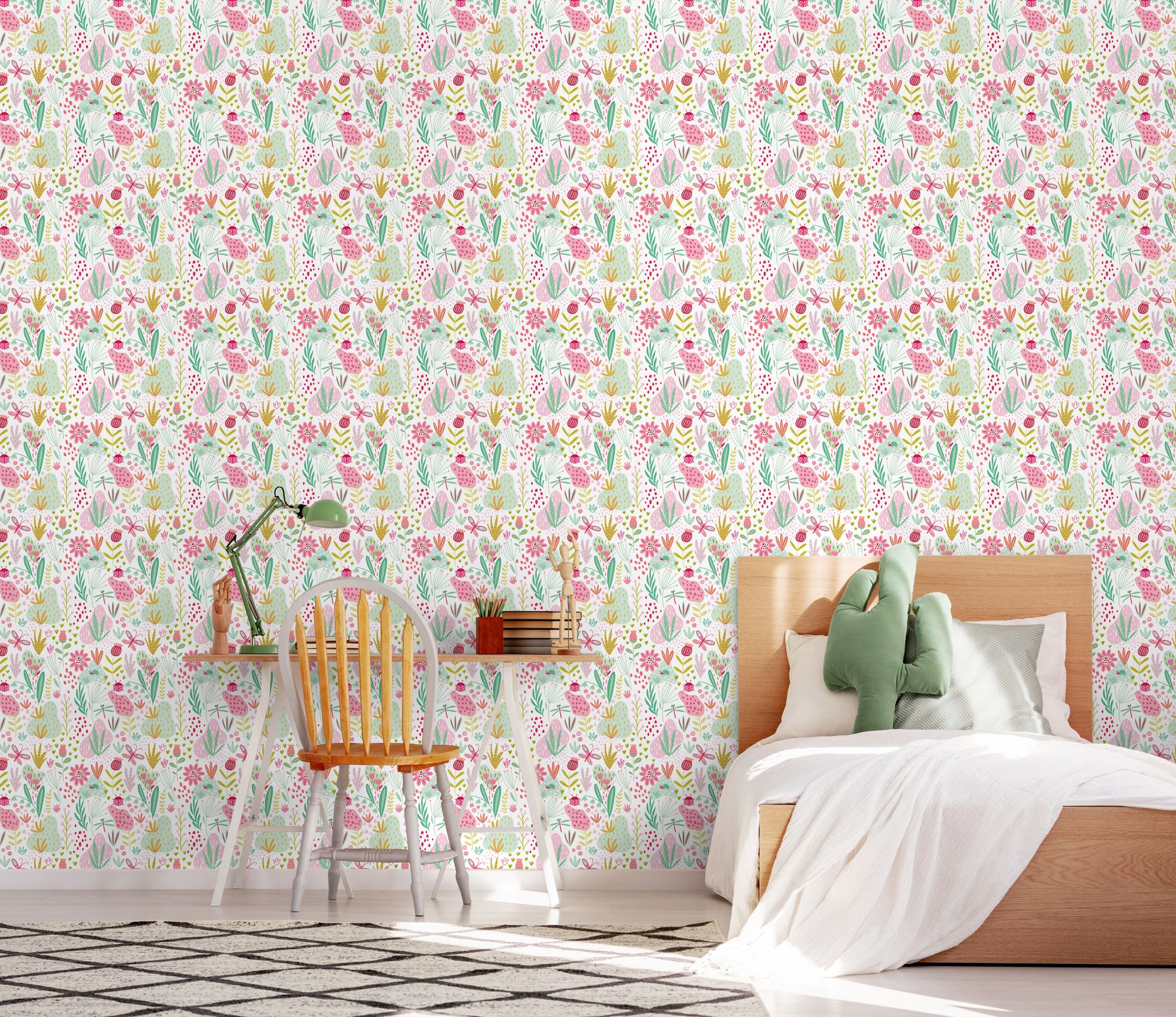 HWA1289W Bug Garden Candy Apples Wallpaper by Hoopla Walls