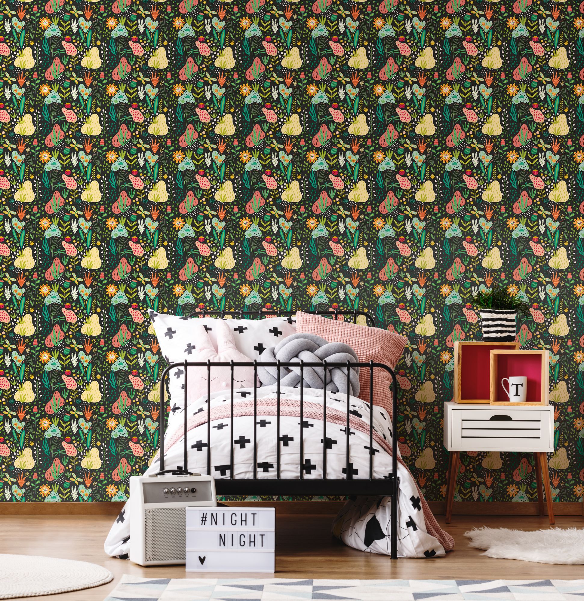 HWA1291W Bug Garden Marmalade Twist Wallpaper by Hoopla Walls