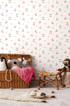 HWA1295W Cheery Cherries Rouge & Ice Wallpaper by Hoopla Walls