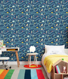 HWA1308W Road Trip Indigo Riot Wallpaper by Hoopla Walls