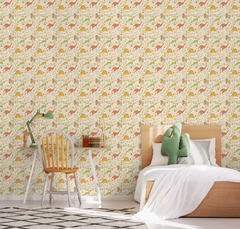 HWA1310W Jurassic Party Bronze Age Wallpaper by Hoopla Walls