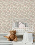 HWA1315W Bouncing Bunnies Coconut Mix Wallpaper by Hoopla Walls