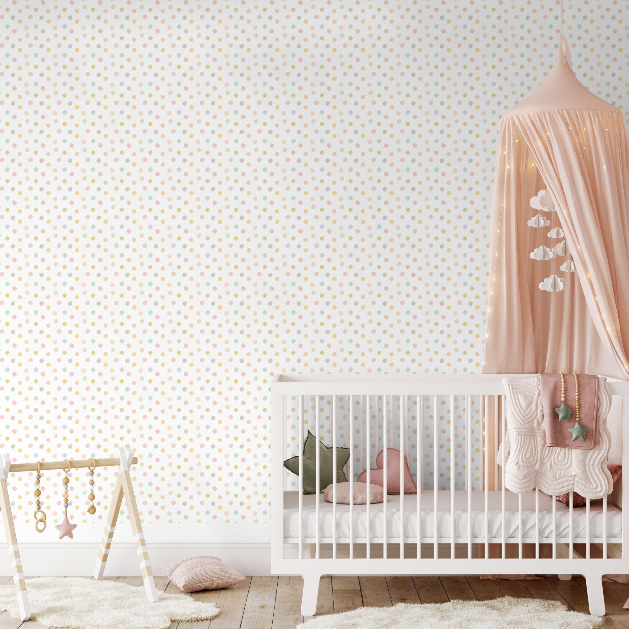 HWA1316W Dotty Pastel Riot Wallpaper by Hoopla Walls