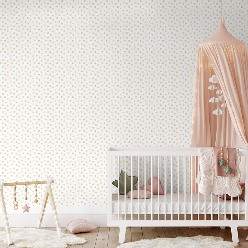HWA1316W Dotty Pastel Riot Wallpaper by Hoopla Walls