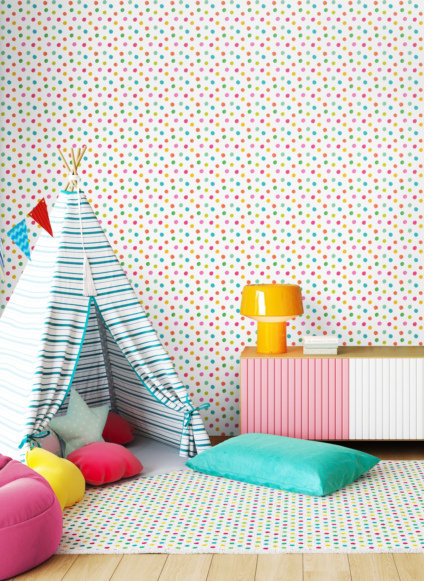 HWA1317W Dotty Juicy Fruit Wallpaper by Hoopla Walls