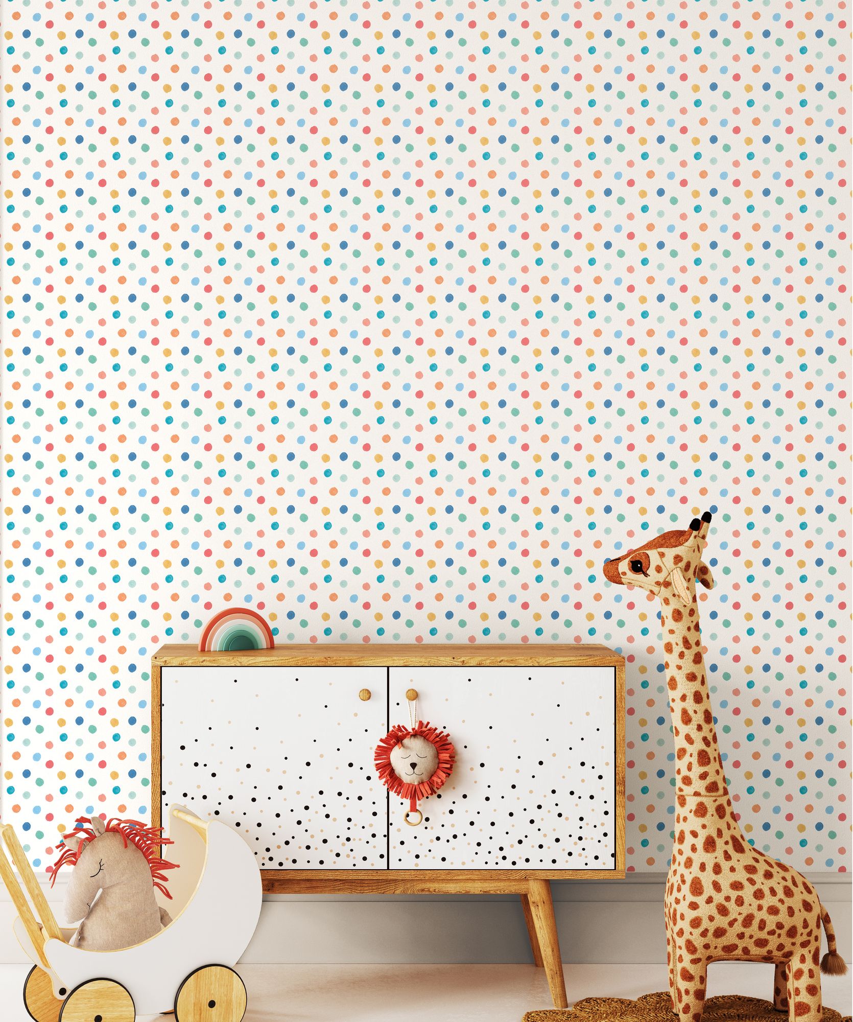 HWA1318W Dotty Teal Mix Wallpaper by Hoopla Walls