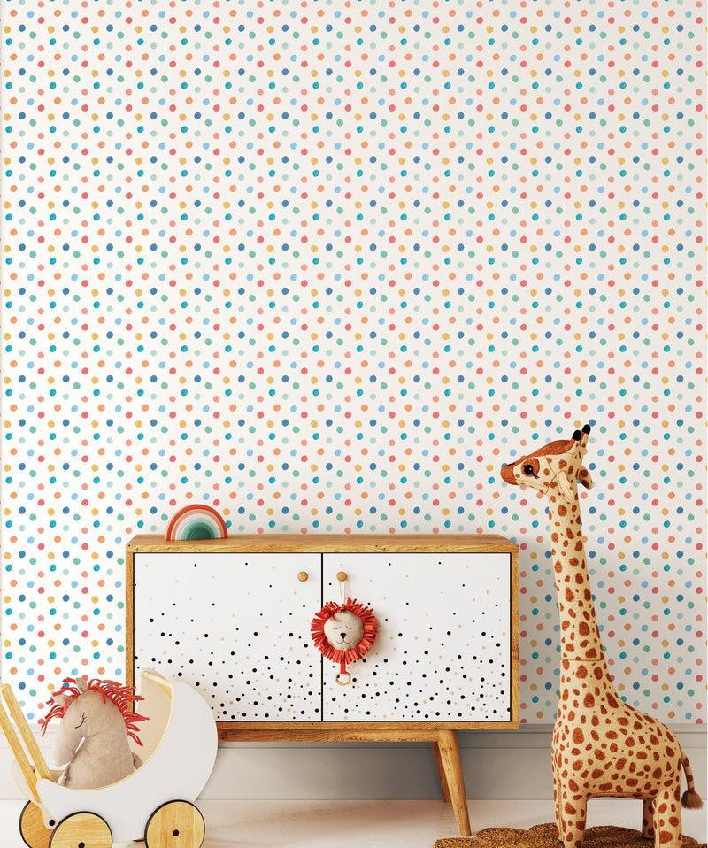 HWA1318W Dotty Teal Mix Wallpaper by Hoopla Walls