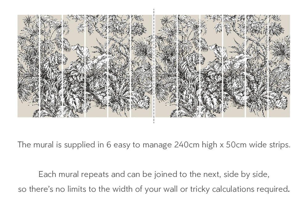 ICN50104M Roar Linen Mural by Ohpopsi