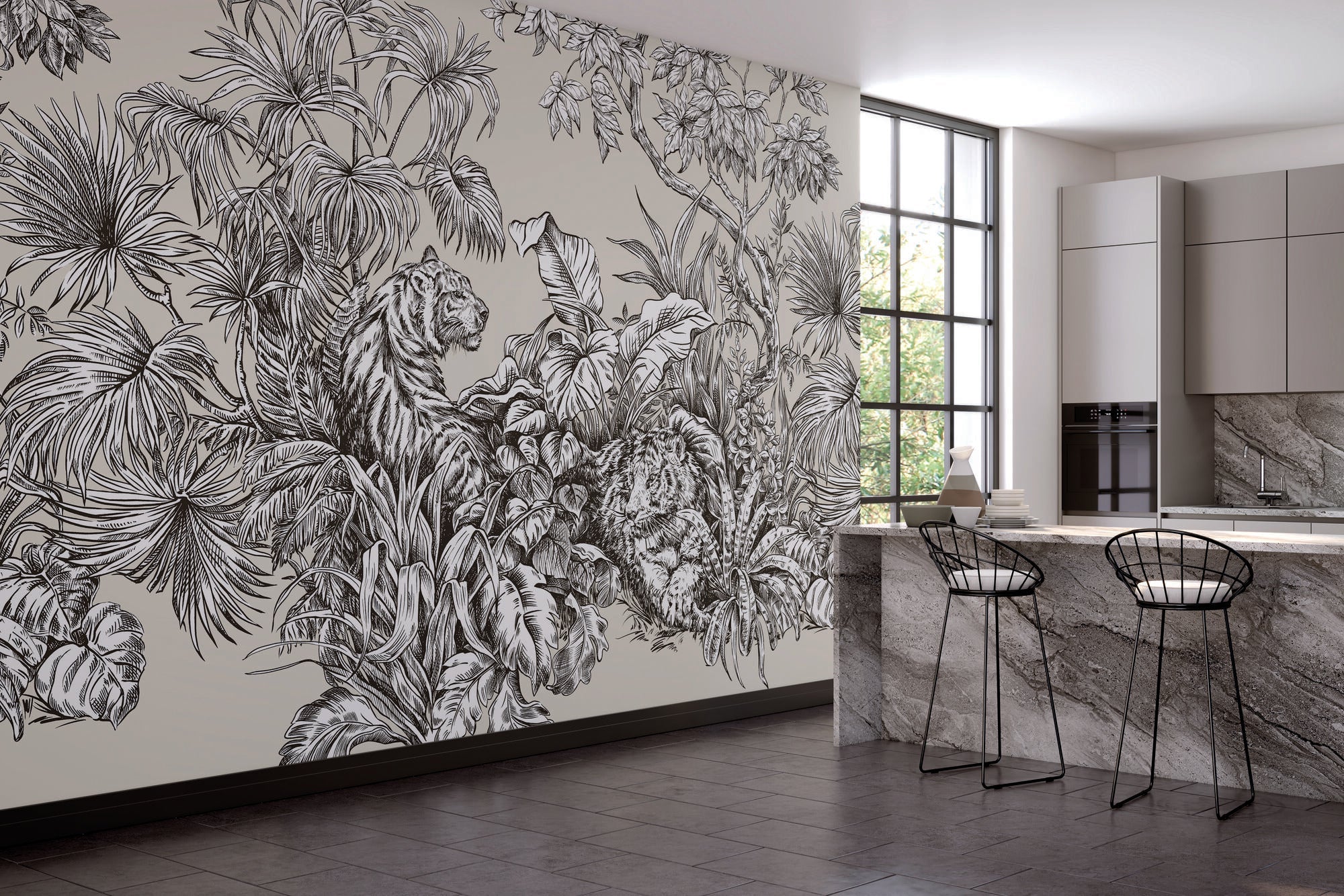 ICN50104M Roar Linen Mural by Ohpopsi
