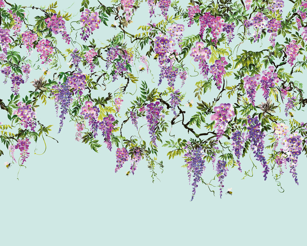 ICN50111M Trailing Wisteria Amethyst & Sky Mural by Ohpopsi