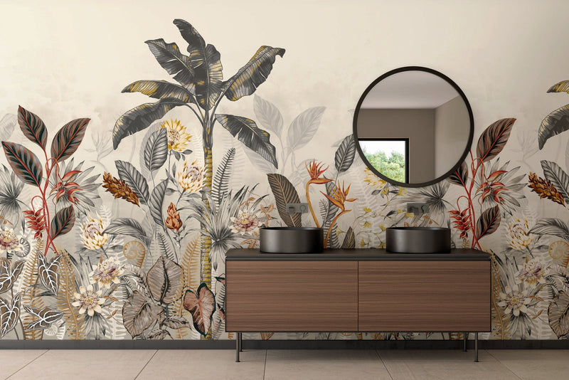 ICN50116M Jangala Fossil & Ginger Mural by Ohpopsi
