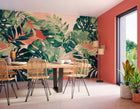 ICN50119M Textured Palm Olive & Rust Mural by Ohpopsi