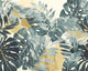 Textured Palm Petrol & Straw Icon Murals Mural by Ohpopsi