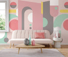 ICN50131M Monster Arch Flamingo & Mint Mural by Ohpopsi