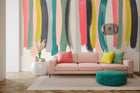 ICN50133M Blurred Lines Spruce & Blush Mural by Ohpopsi