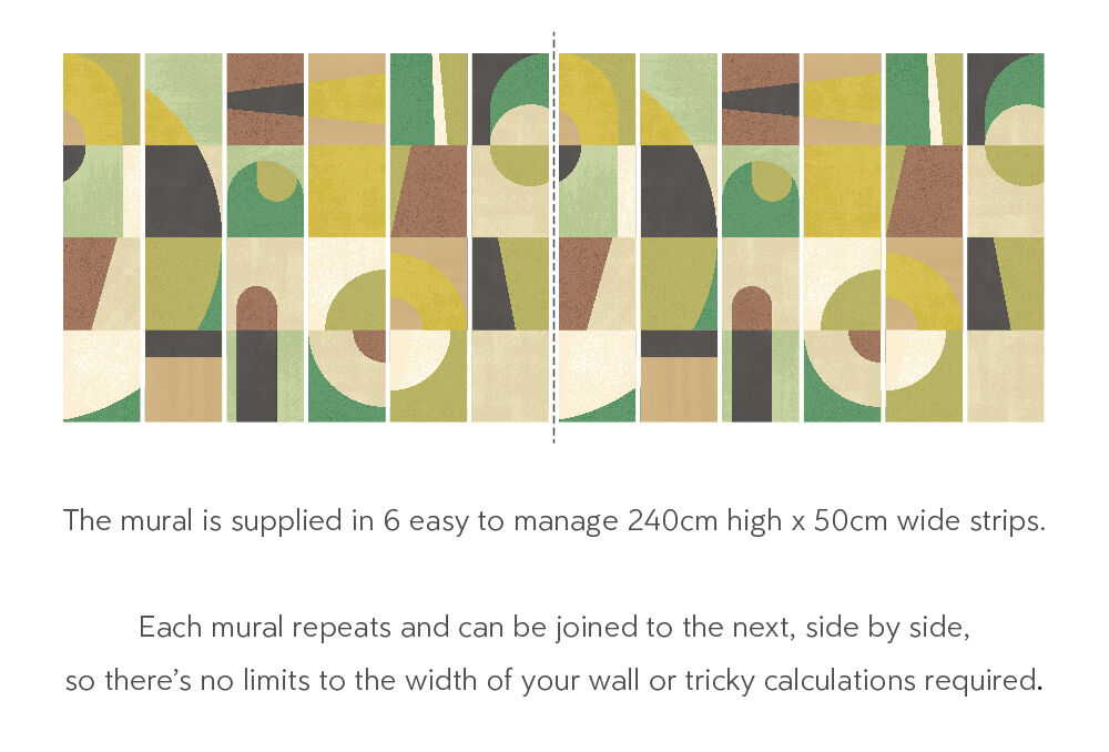 ICN50137M Blocky Earth & Mustard Mural by Ohpopsi