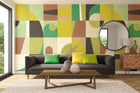 ICN50137M Blocky Earth & Mustard Mural by Ohpopsi