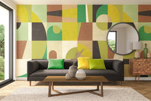 ICN50137M Blocky Earth & Mustard Mural by Ohpopsi