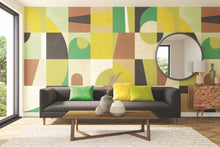 ICN50137M Blocky Earth & Mustard Mural by Ohpopsi