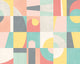 Blocky Flamingo & Smoke Icon Murals Mural by Ohpopsi