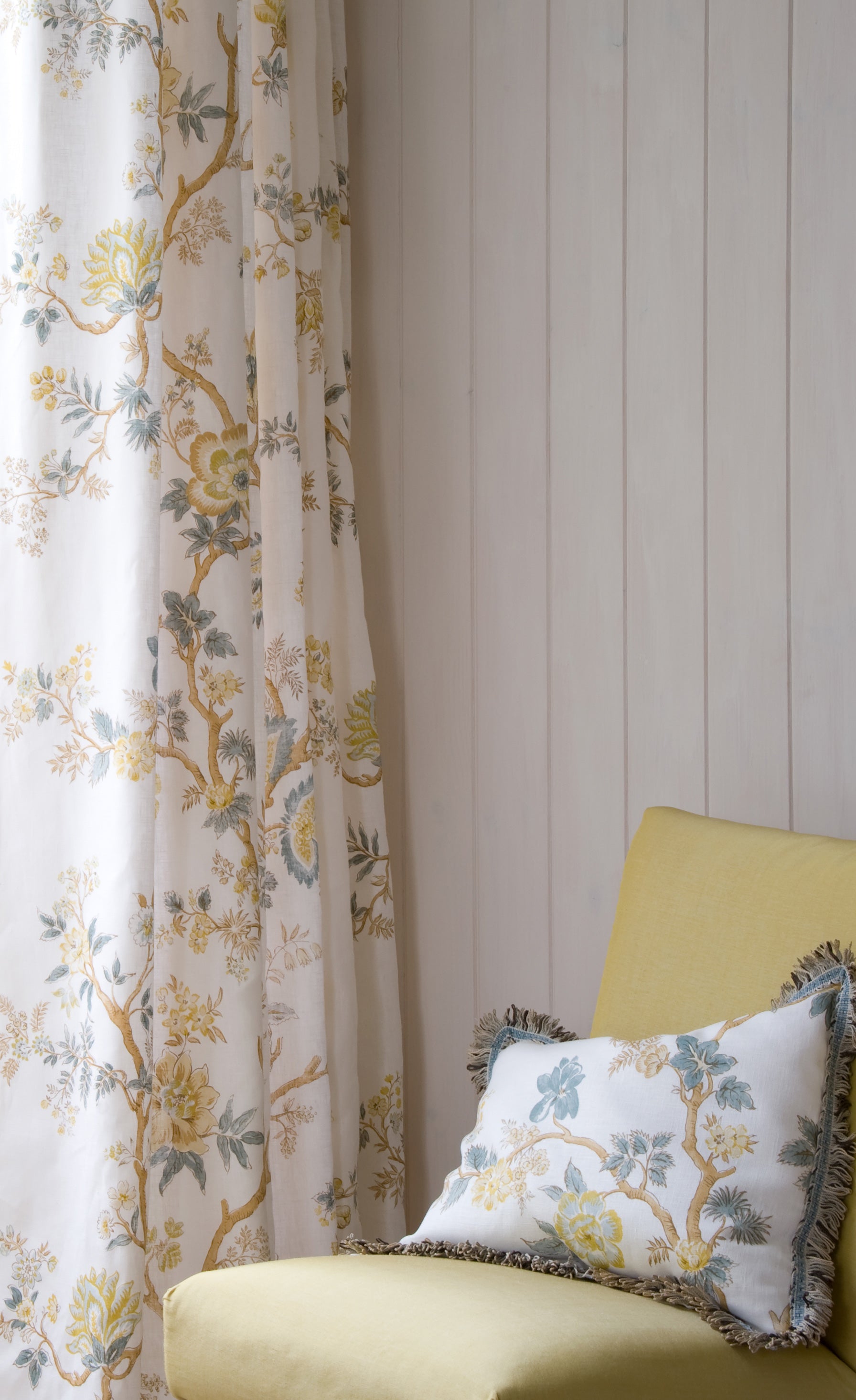 Indienne Quince Bare Bones Fabric by Lewis & Wood