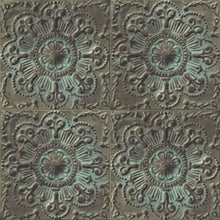 IR52004 Embossed Iron Tile Structure Wallpaper by Today Interiors