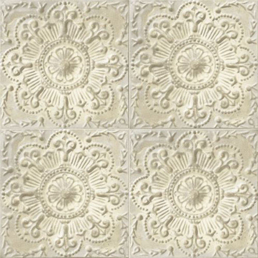 IR52005 Embossed Iron Tile Structure Wallpaper by Today Interiors