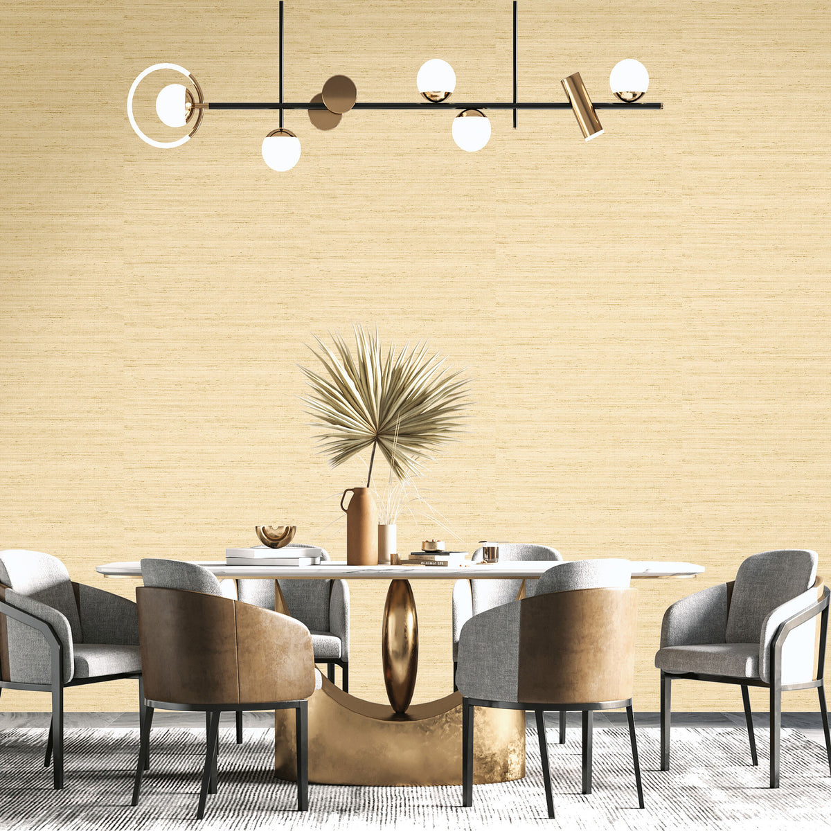 Shantung Tonale Yellow Wallpaper by Galerie