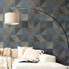 IT32417 Geometrico Congo Blue Italian Textures 4 Wallpaper by Galerie