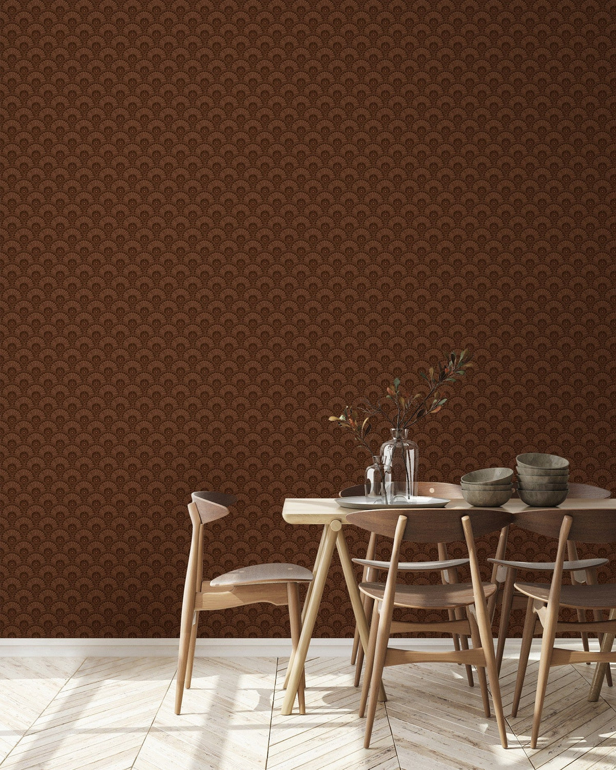 IT4404-1 Flabelo Marrón Ítera Wallpaper by Tres Tintas