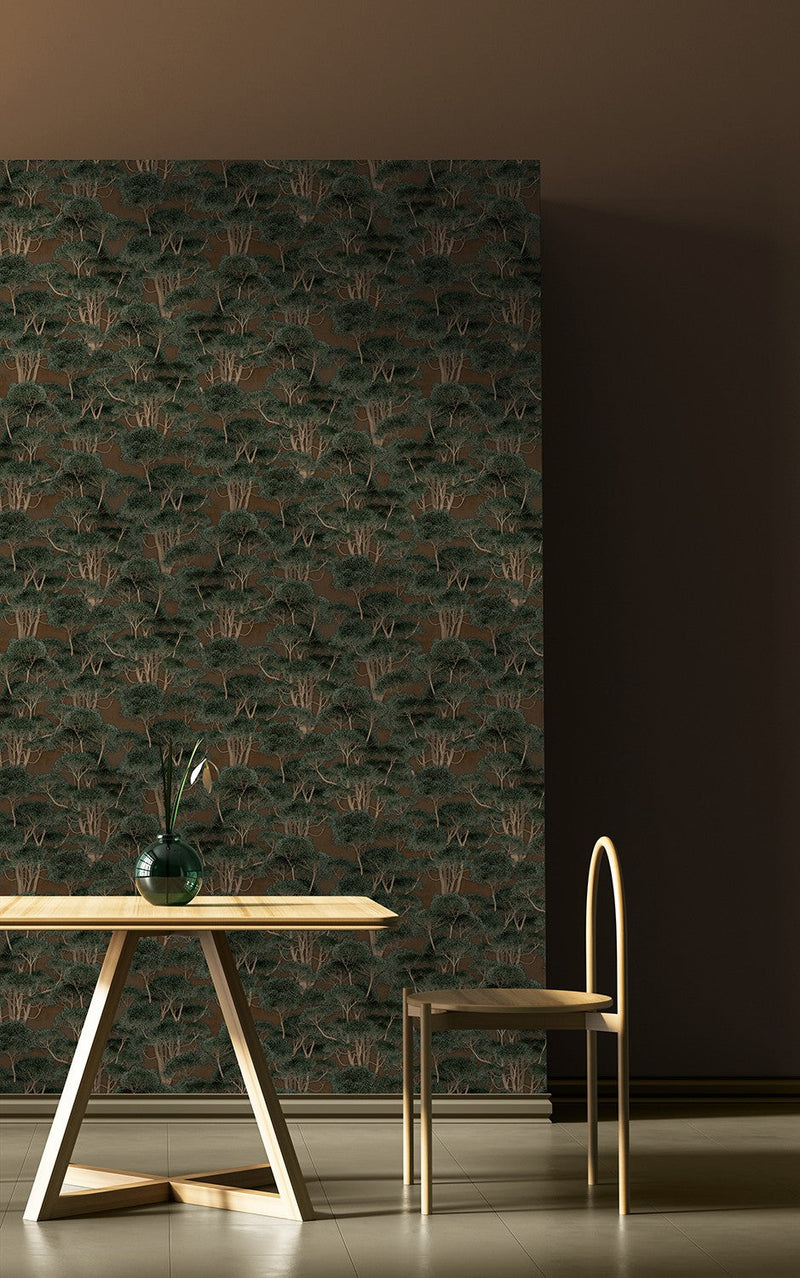 IT4407-2 Olivae Marrón Ítera Wallpaper by Tres Tintas