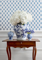 Corwin Indienne Slate on Natural Wallpaper by Thibaut | T36403
