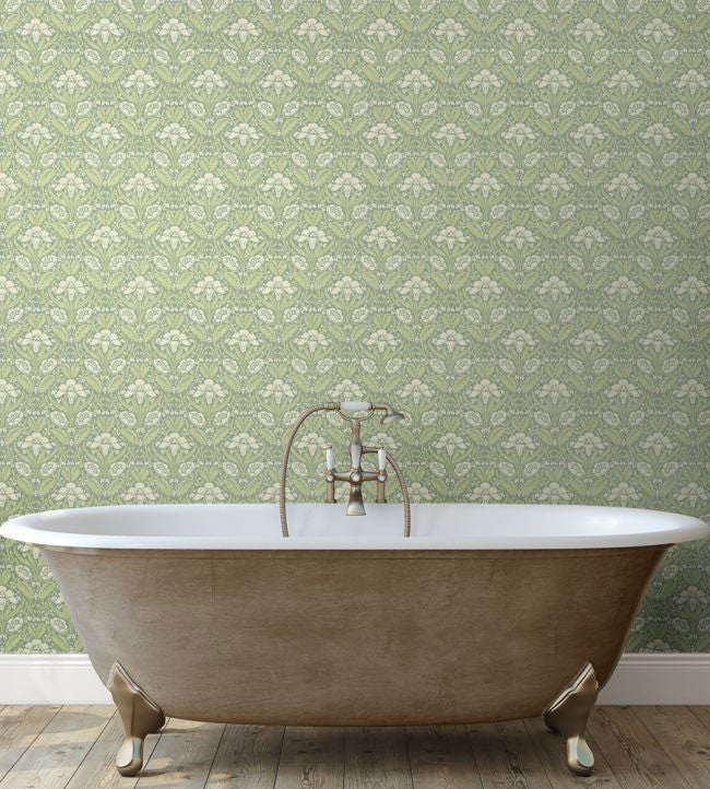 Iris Meadow Original Brantwood Blue Wallpaper By GP & J Baker