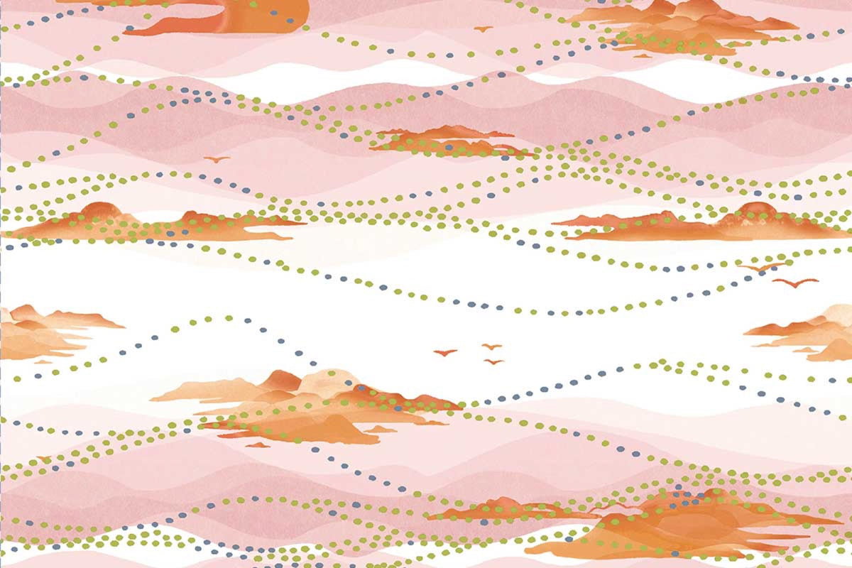 Island Atmosphere Apricot Wallpaper by Christopher Farr Cloth