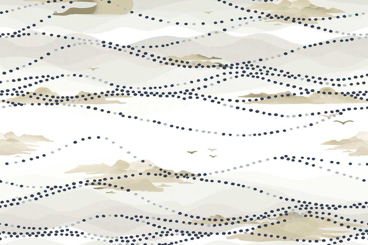 Island Atmosphere Slate Wallpaper by Christopher Farr Cloth