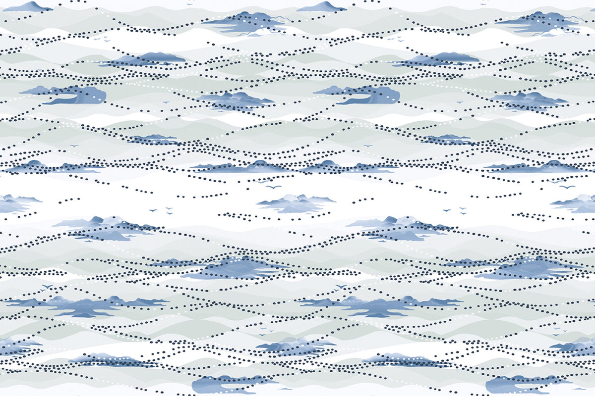 Island Atmosphere Vinyl Midnight Blue Wallpaper by Christopher Farr
