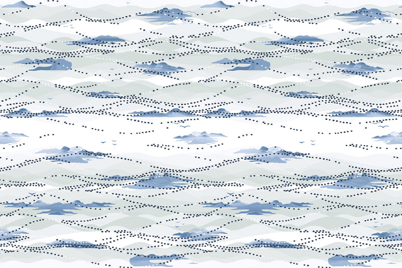 Island Atmosphere Vinyl Midnight Blue Wallpaper by Christopher Farr