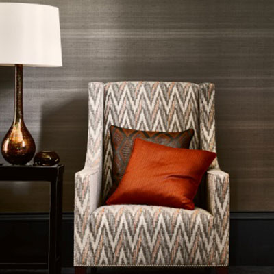 J158W-06 Astral Azzura Charcoal Wallpaper By Jane Churchill