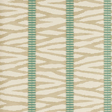 J188W-01 Wilder Innis Taupe and Aqua Wallpaper By Jane Churchill
