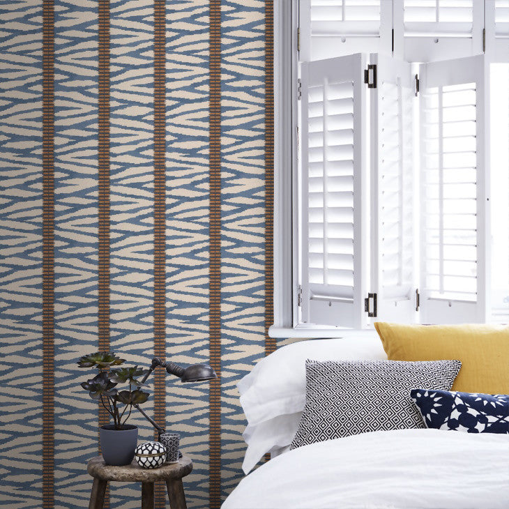 J188W-04 Wilder Innis Indigo Wallpaper By Jane Churchill