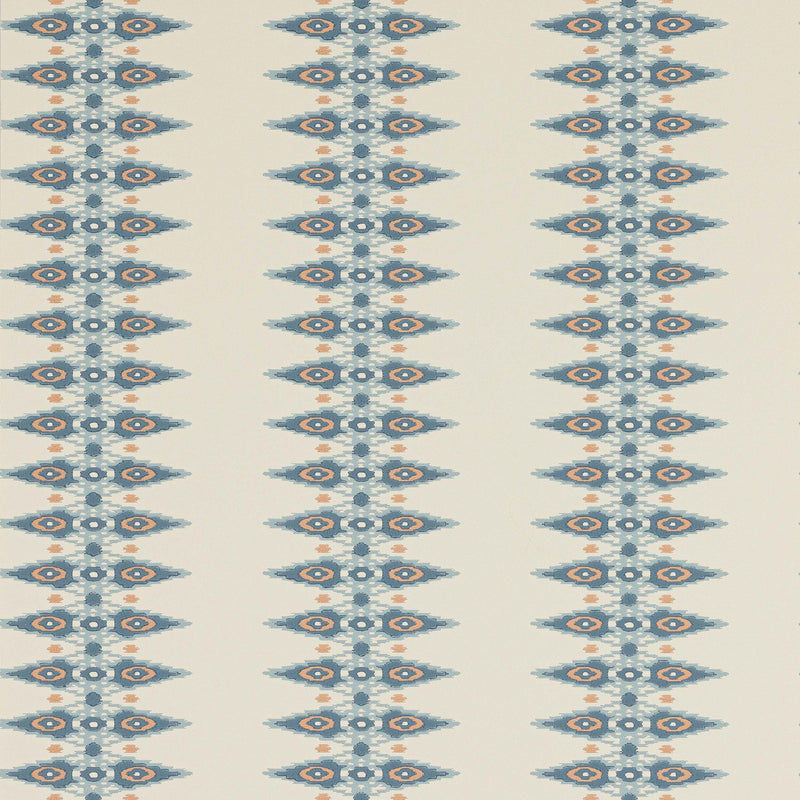 J189W-02 Priya Stripe Innis Blue Wallpaper By Jane Churchill