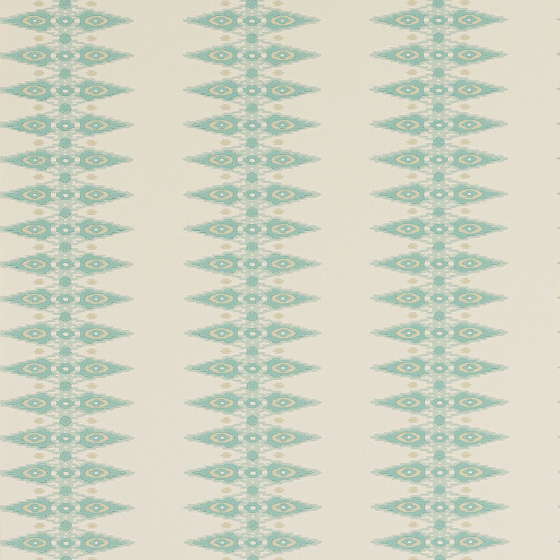 J189W-03 Priya Stripe Innis Aqua Wallpaper By Jane Churchill