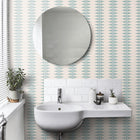J189W-03 Priya Stripe Innis Aqua Wallpaper By Jane Churchill