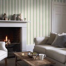 J189W-04 Priya Stripe Innis Green Wallpaper By Jane Churchill