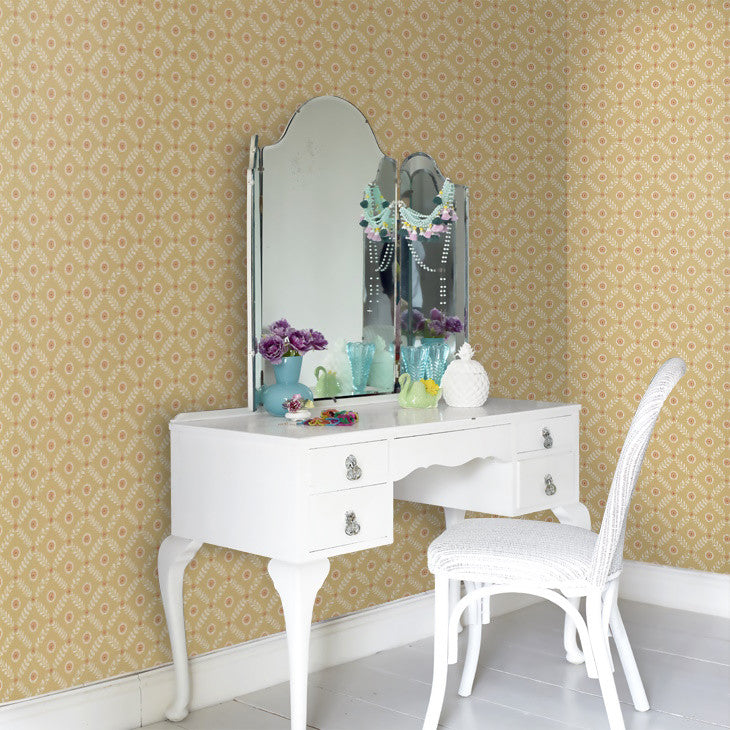 J191W-06 Payton Innis Yellow Wallpaper By Jane Churchill