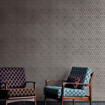 J8008-07 Zelma Azzura Charcoal Wallpaper By Jane Churchill